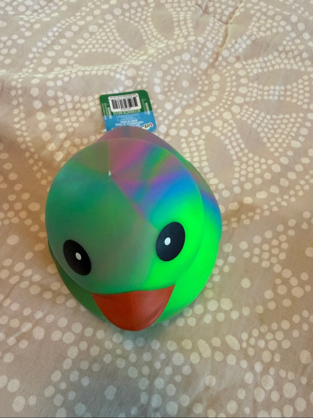 Squeeze Tie-Dye large Duck Toy - Green, blue pink Purple NWT